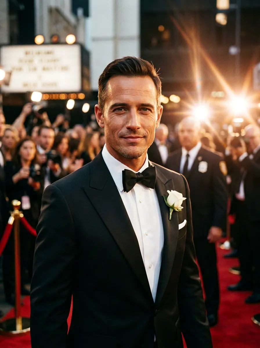 Leading man on the Hollywood red carpet